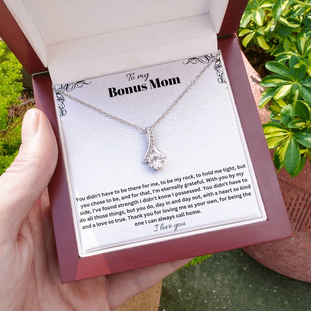 To My Bonus Mom | Thank You For Loving Me As Your Own | Jewelry Necklace