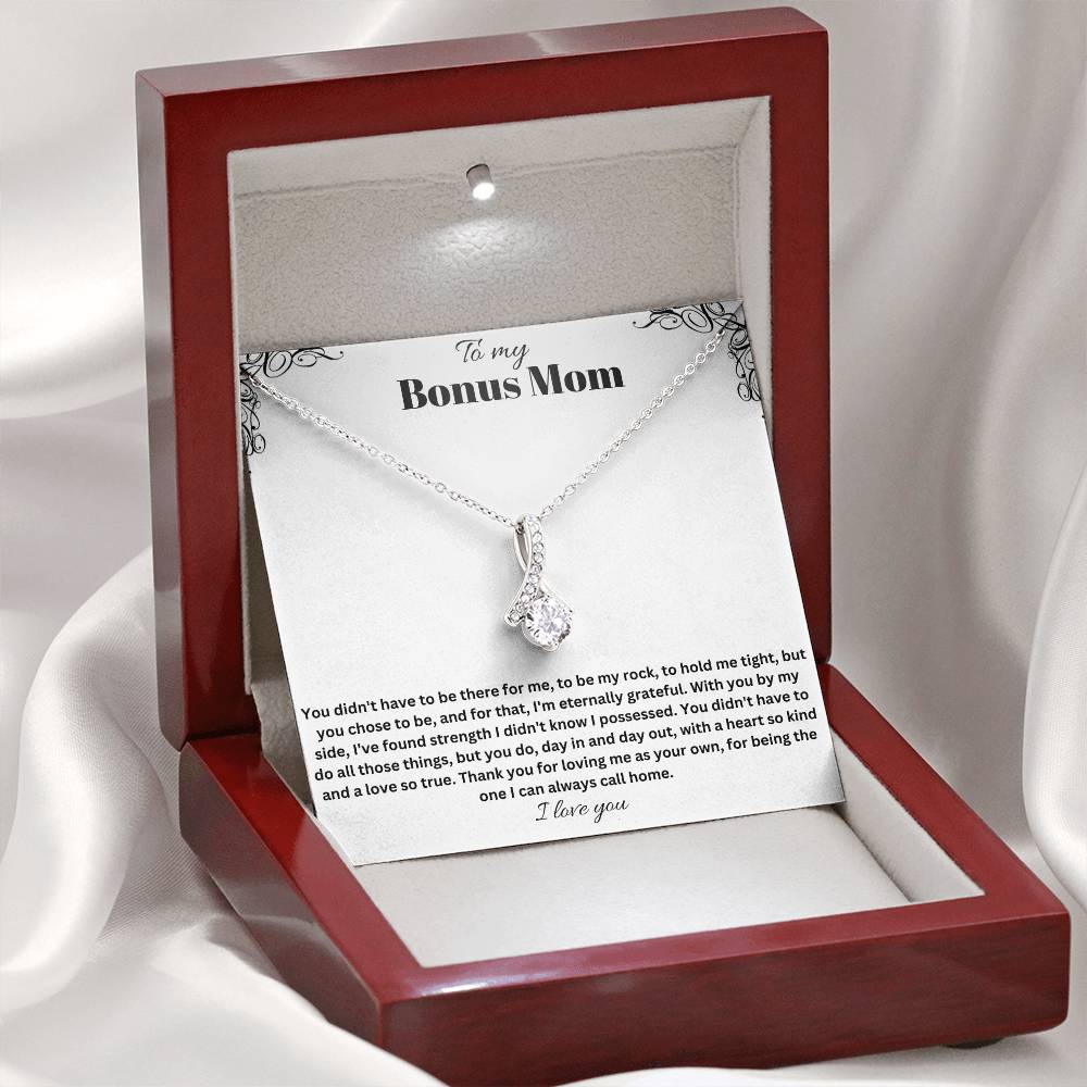 To My Bonus Mom | Thank You For Loving Me As Your Own | Jewelry Necklace