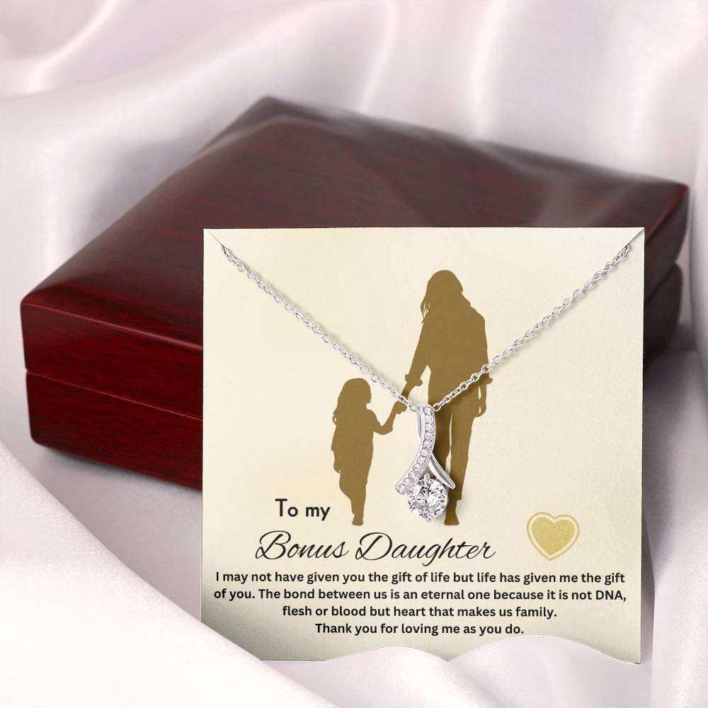 To My Bonus Daughter | Life Has Given Me The Gift Of You | Jewelry Necklace