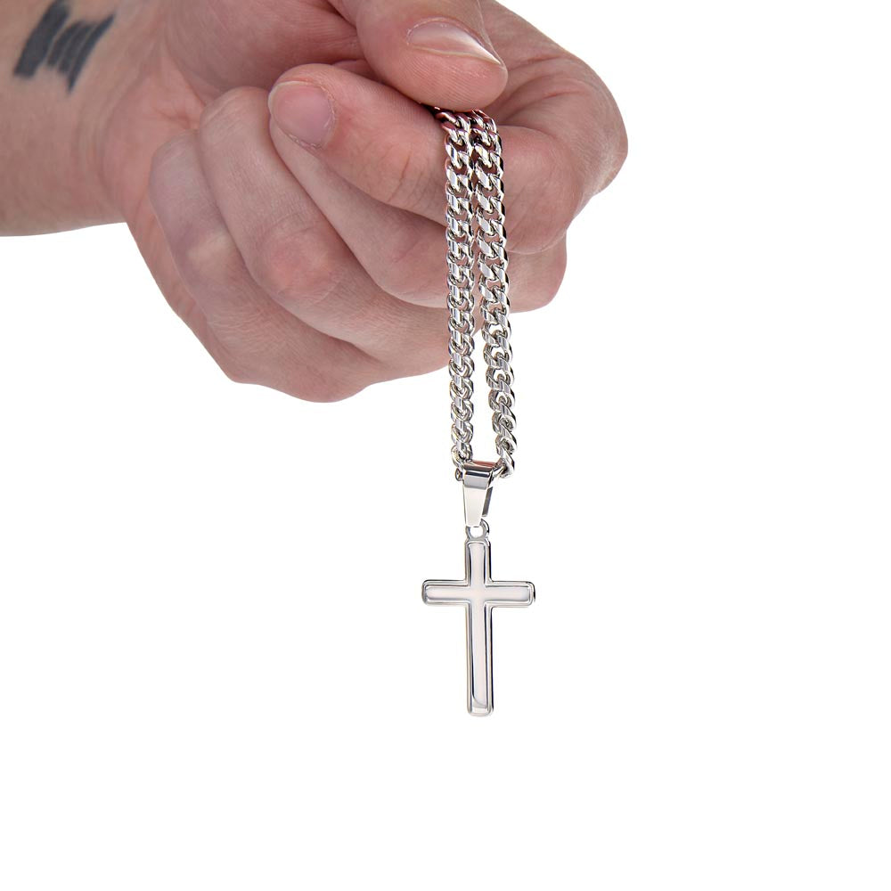 To The Best Dad Ever | You Are My Hero | Cuban Cross Necklace