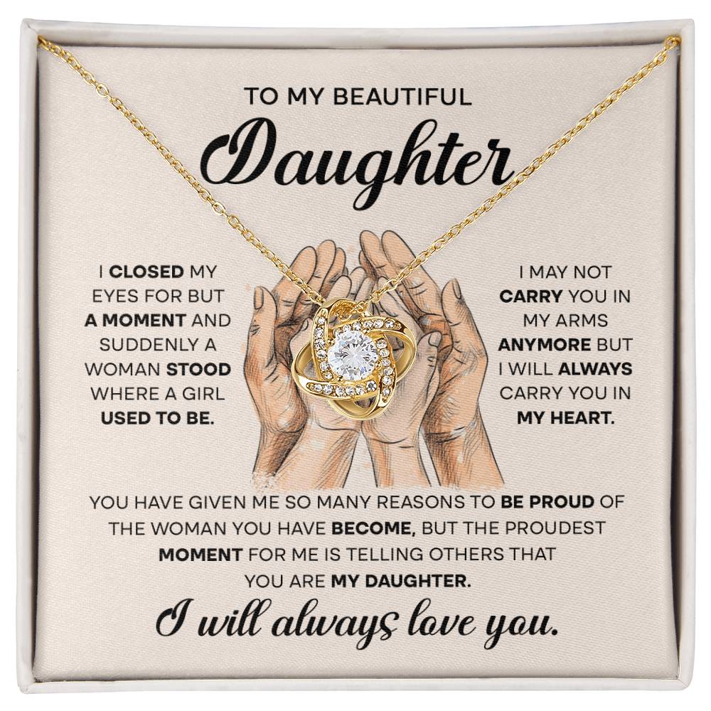 Carry In My Heart - Gift for Daughter - Love Knot Necklace