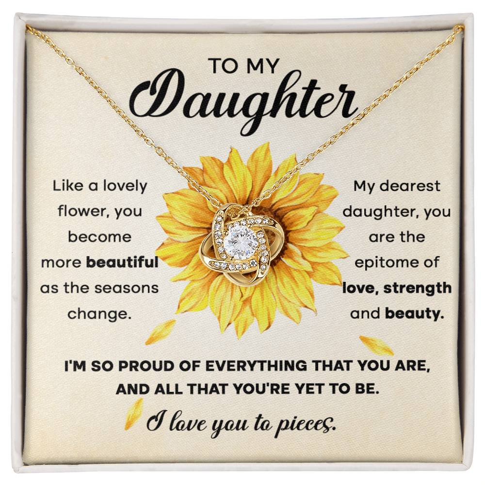 Lovely Flower Strength & Beauty - Gift for Daughter - Love Knot Necklace