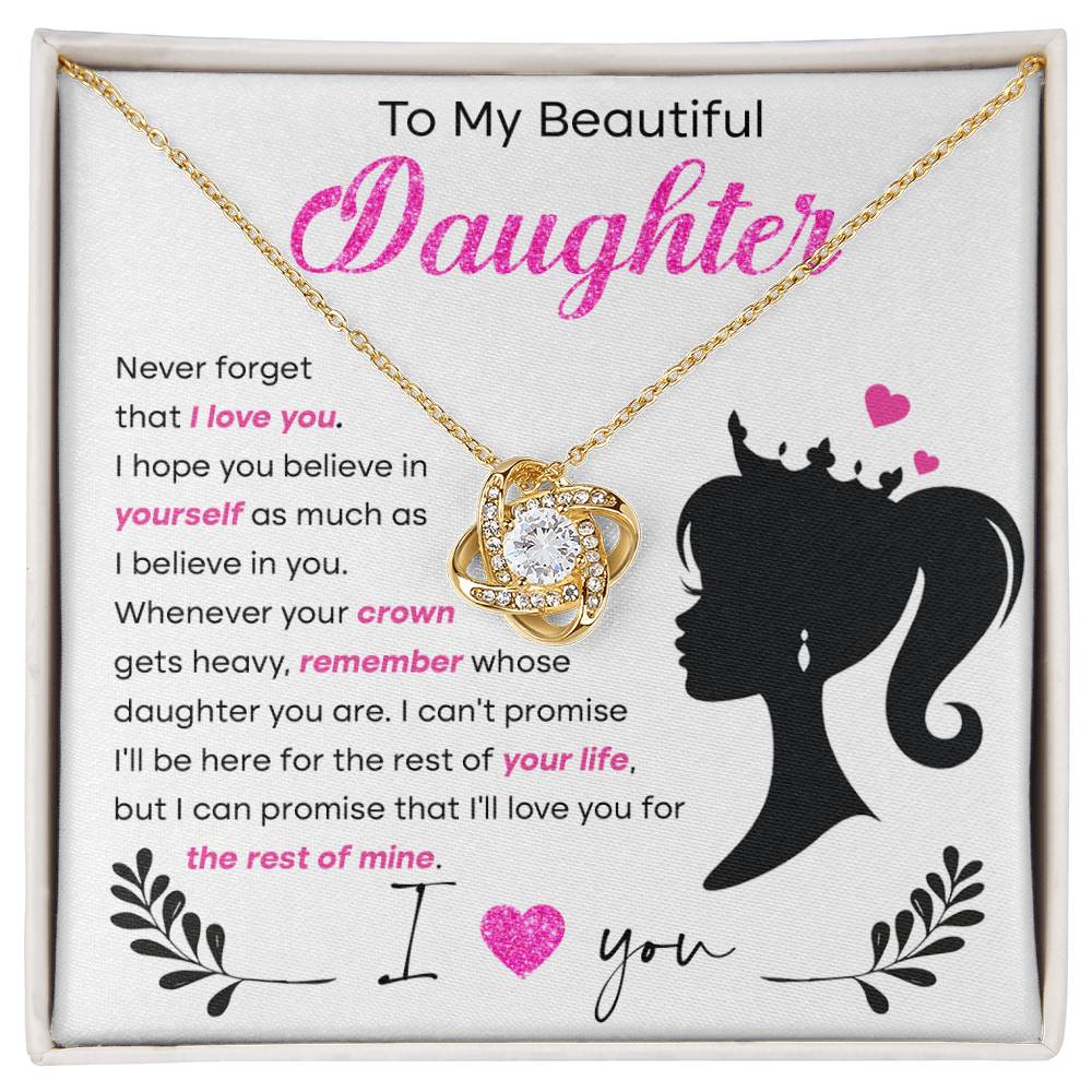 Believe In Yourself - Gift for Daughter - Love Knot Necklace
