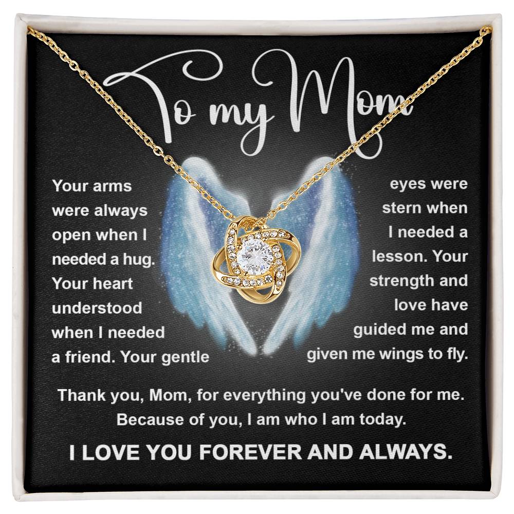 Mom - Wings To Fly -  Love Knot Necklace