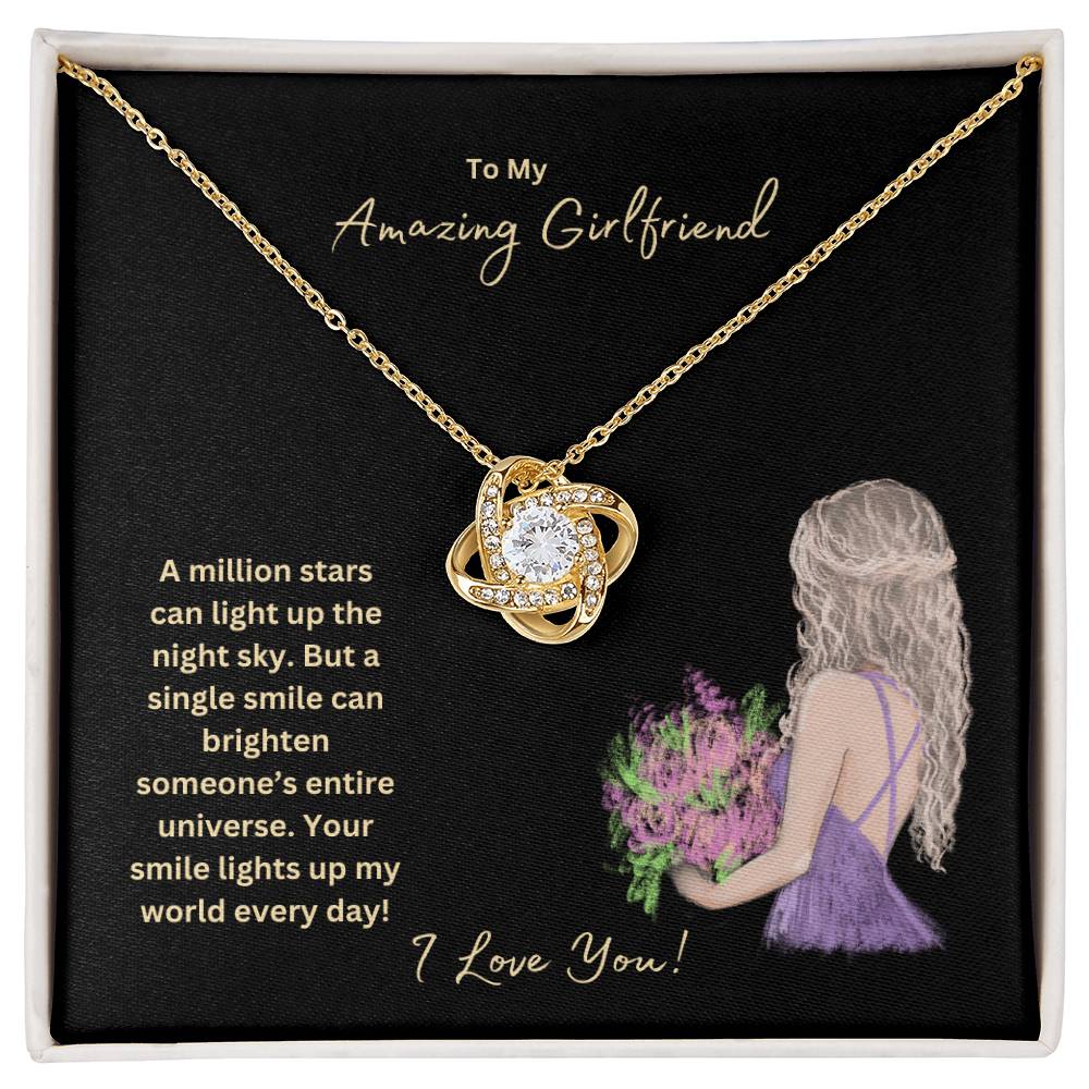 To My Amazing Girlfriend | Your Smile Lights Up My World | Jewelry Necklace