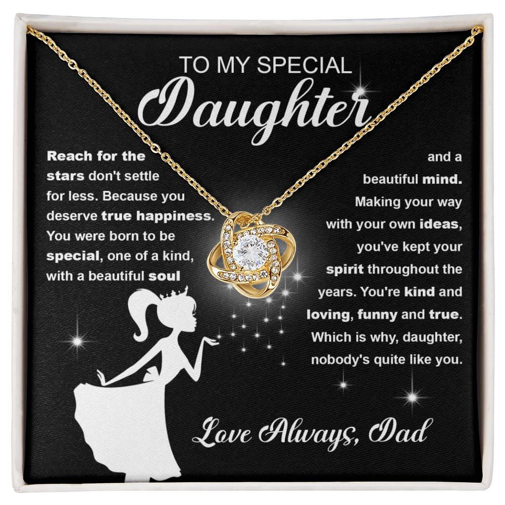 Reach For The Stars - Gift for Daughter - Love Knot Necklace