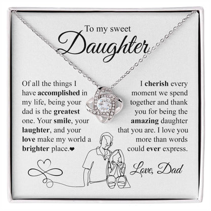 More Than Words - Gift for Daughter - Love Knot Necklace