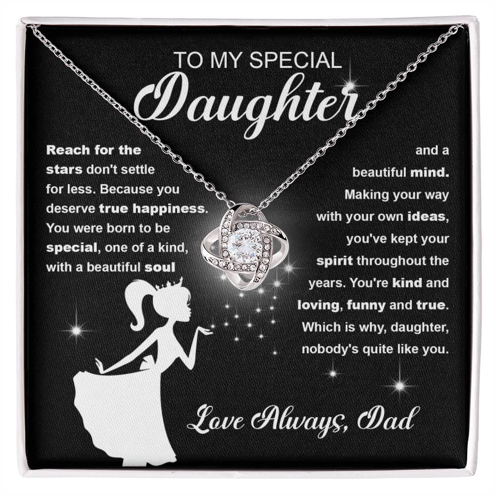 Reach For The Stars - Gift for Daughter - Love Knot Necklace