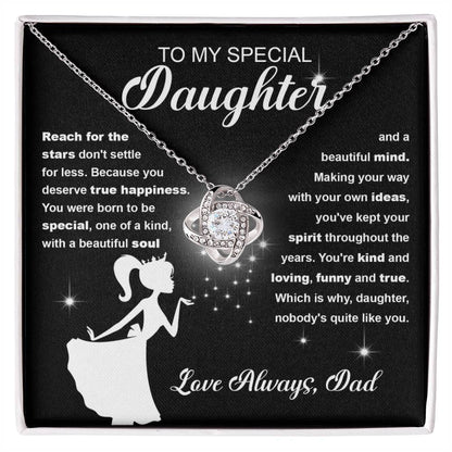 Reach For The Stars - Gift for Daughter - Love Knot Necklace