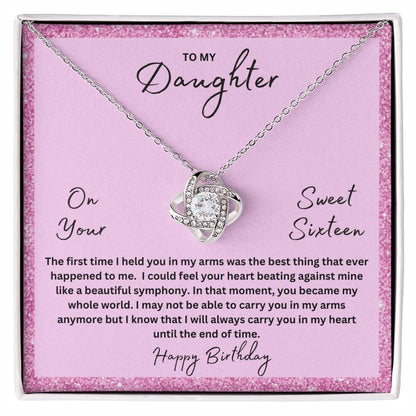 To My Daughter On Your Sweet Sixteen | Happy Birthday | Jewelry Necklace Gift