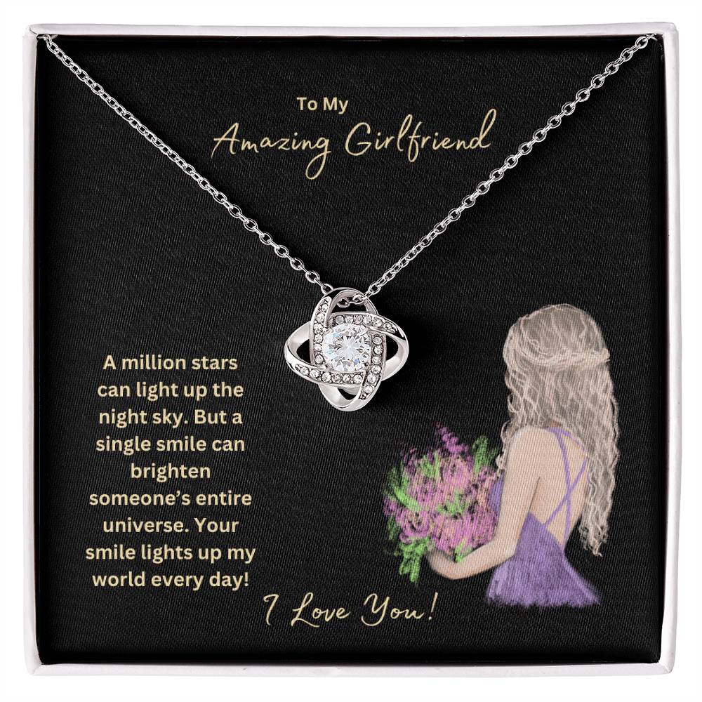To My Amazing Girlfriend | Your Smile Lights Up My World | Jewelry Necklace