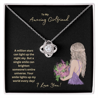 To My Amazing Girlfriend | Your Smile Lights Up My World | Jewelry Necklace