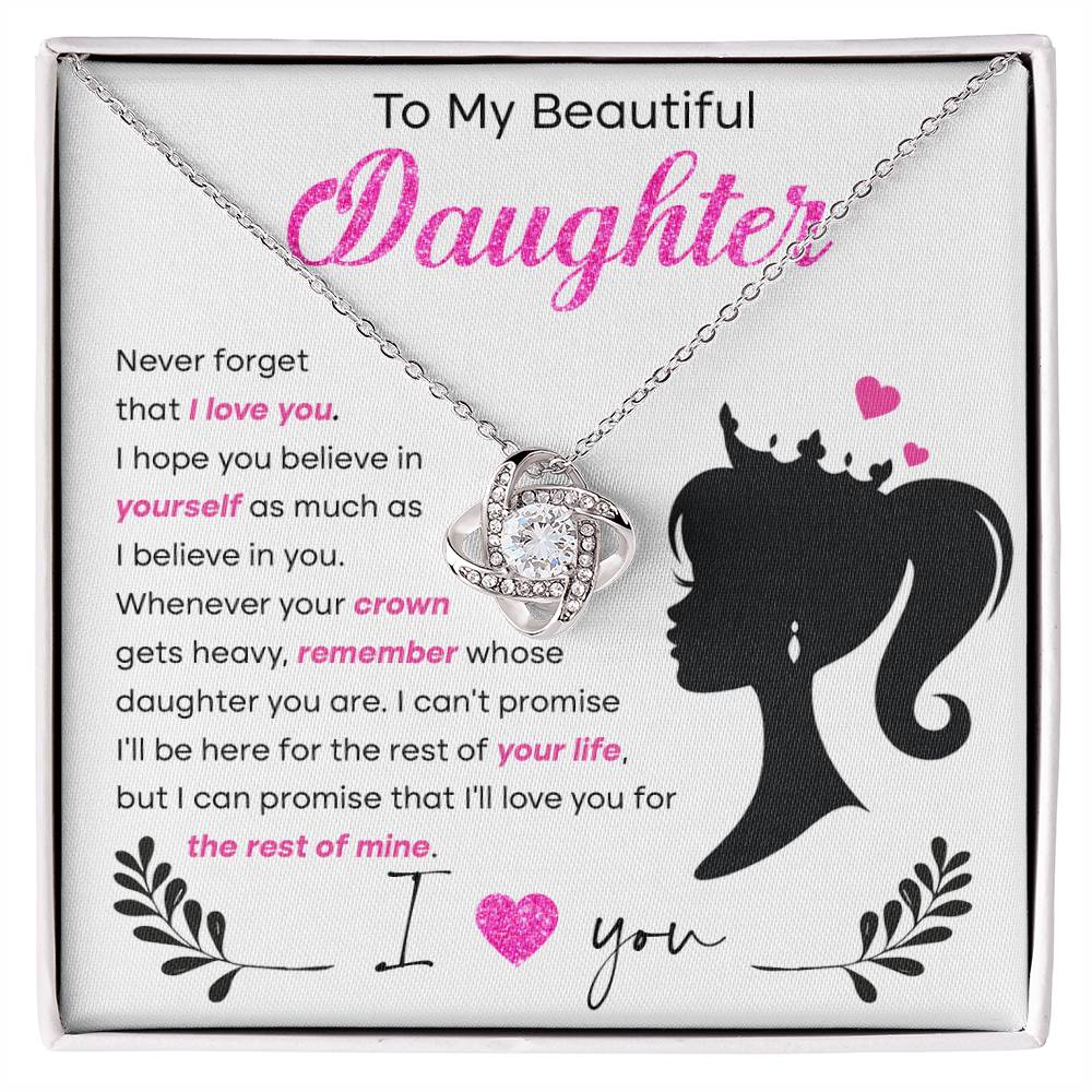 Believe In Yourself - Gift for Daughter - Love Knot Necklace