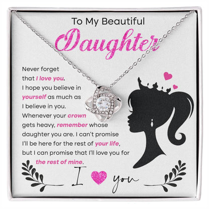Believe In Yourself - Gift for Daughter - Love Knot Necklace