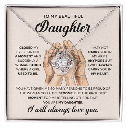 Carry In My Heart - Gift for Daughter - Love Knot Necklace