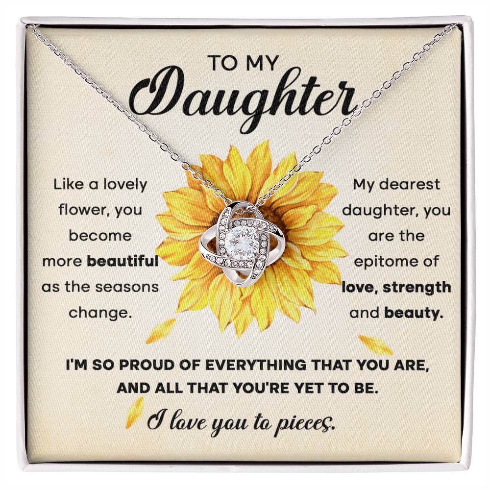 Lovely Flower Strength & Beauty - Gift for Daughter - Love Knot Necklace