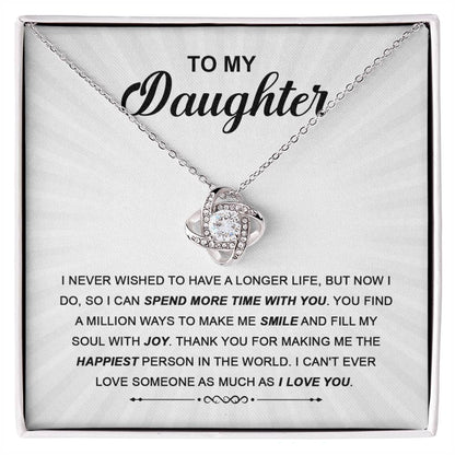 Spend More Time - Gift for Daughter - Love Knot Necklace