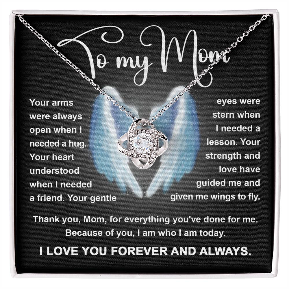 Mom - Wings To Fly -  Love Knot Necklace
