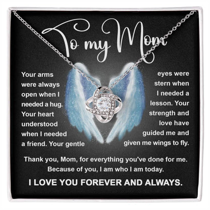 Mom - Wings To Fly -  Love Knot Necklace