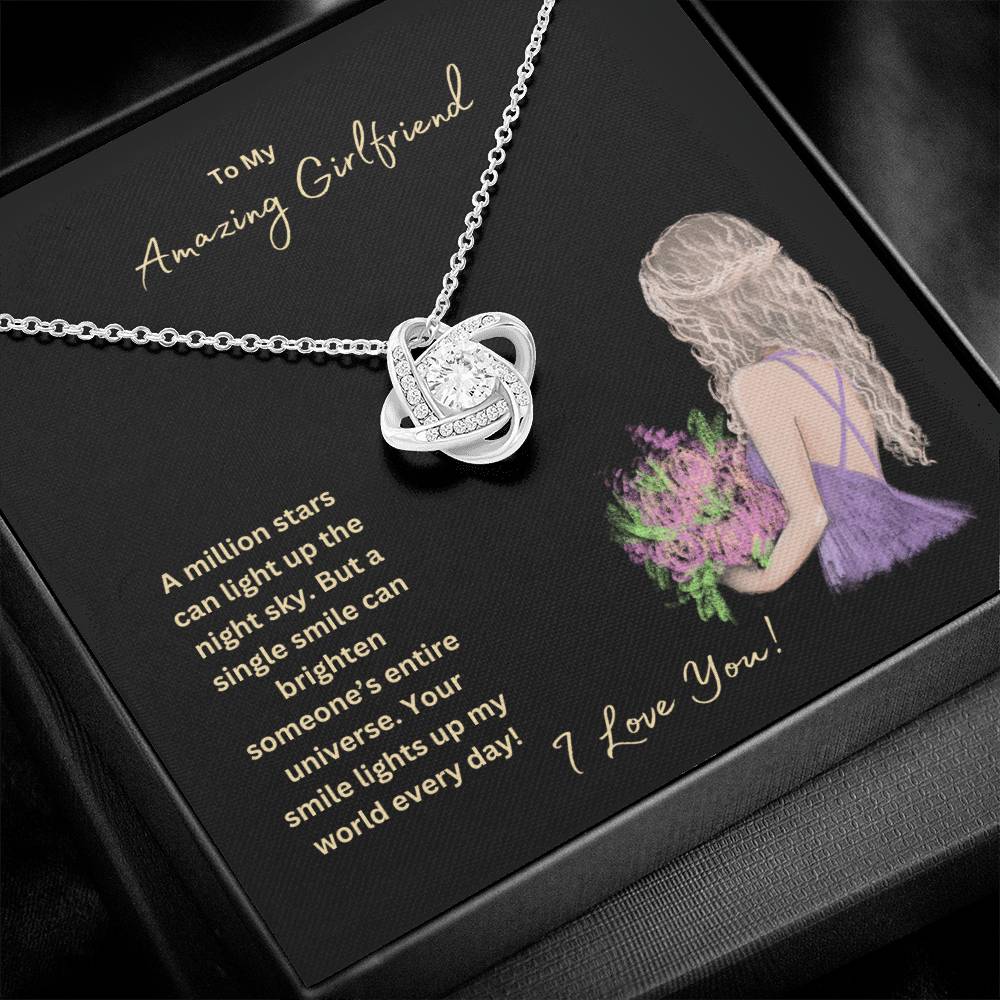 To My Amazing Girlfriend | Your Smile Lights Up My World | Jewelry Necklace