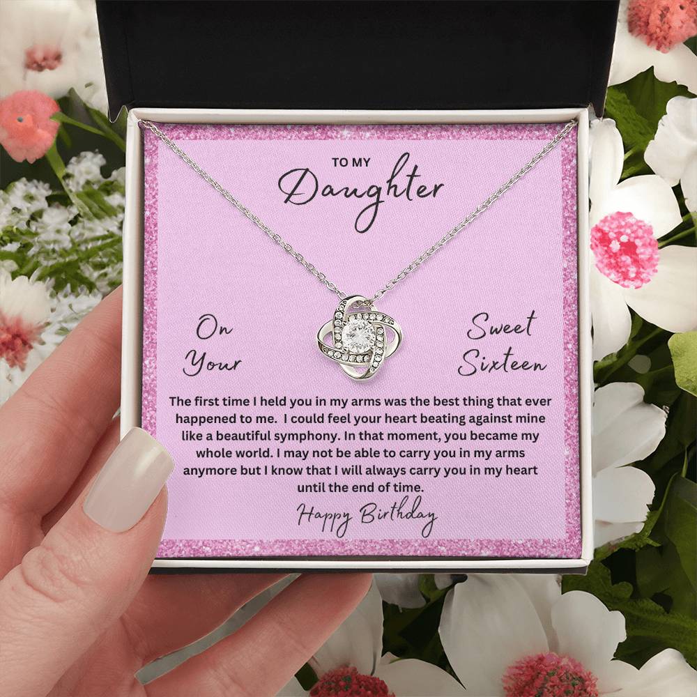 To My Daughter On Your Sweet Sixteen | Happy Birthday | Jewelry Necklace Gift