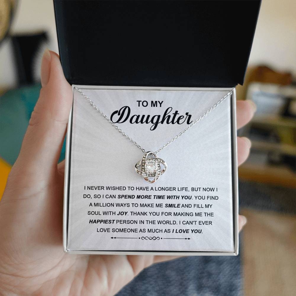 Spend More Time - Gift for Daughter - Love Knot Necklace