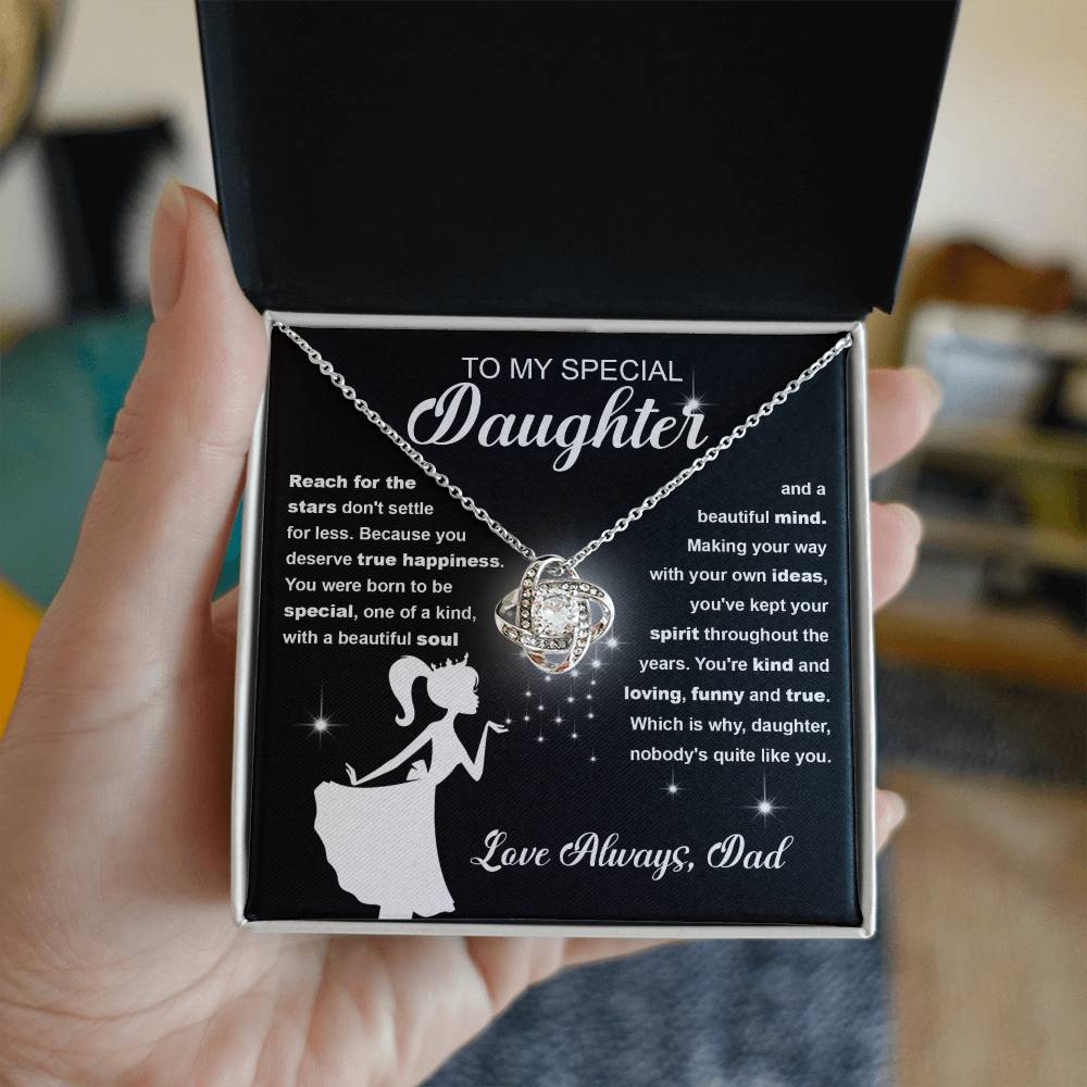Reach For The Stars - Gift for Daughter - Love Knot Necklace