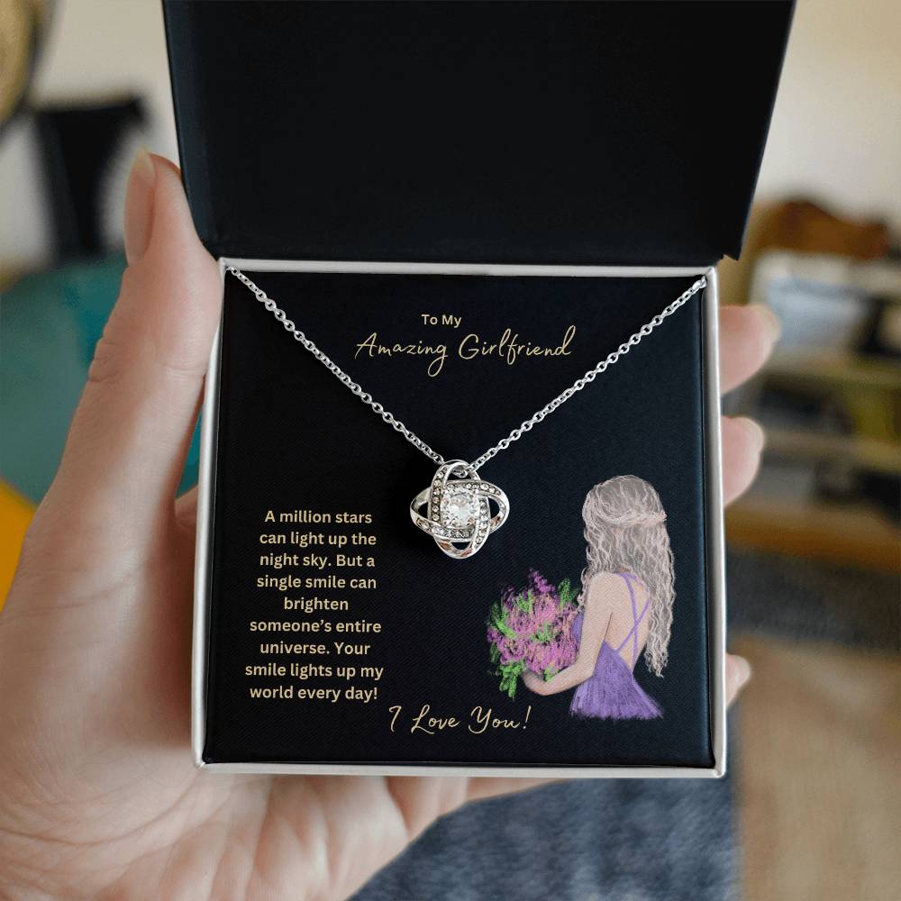 To My Amazing Girlfriend | Your Smile Lights Up My World | Jewelry Necklace