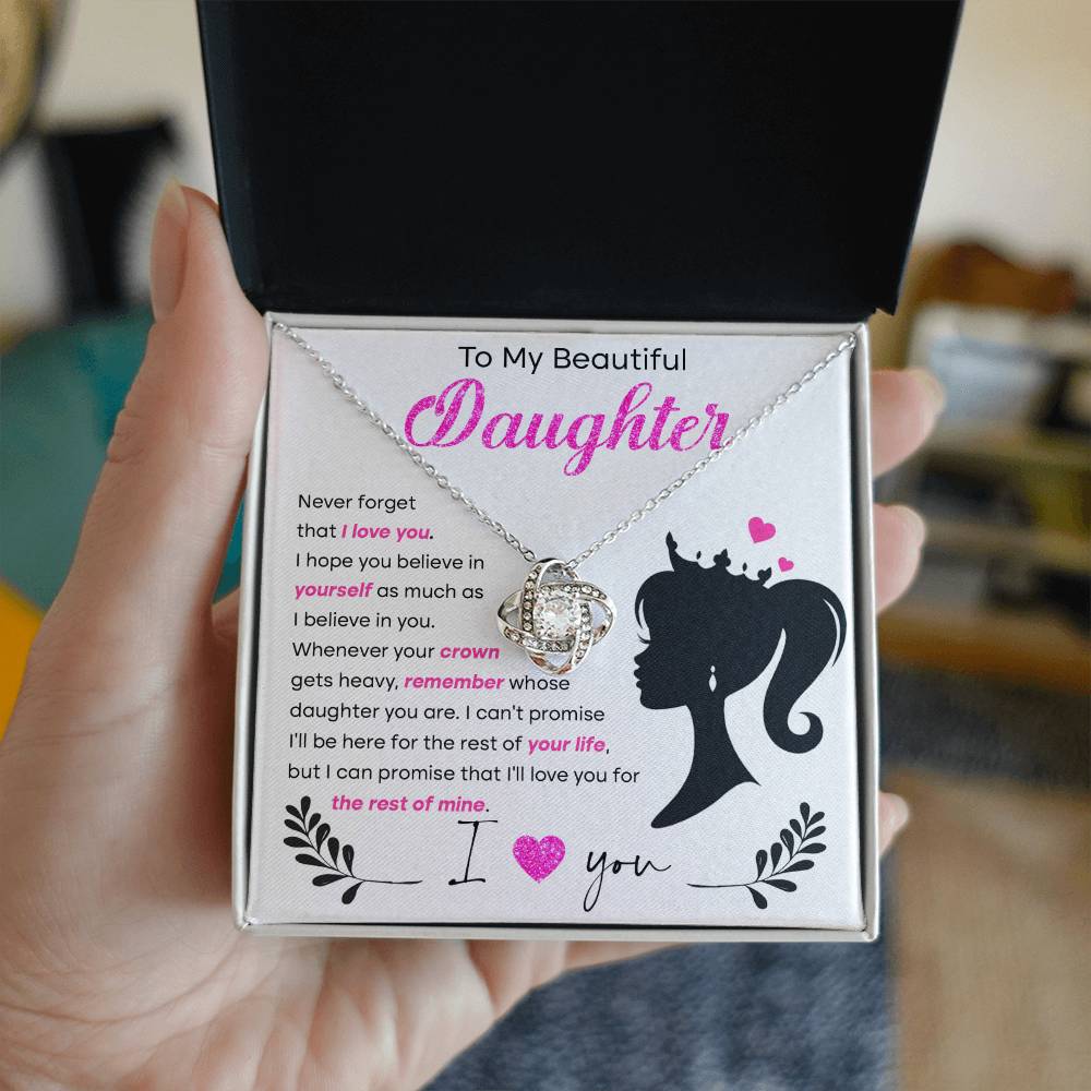 Believe In Yourself - Gift for Daughter - Love Knot Necklace