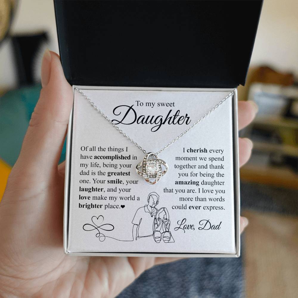 More Than Words - Gift for Daughter - Love Knot Necklace