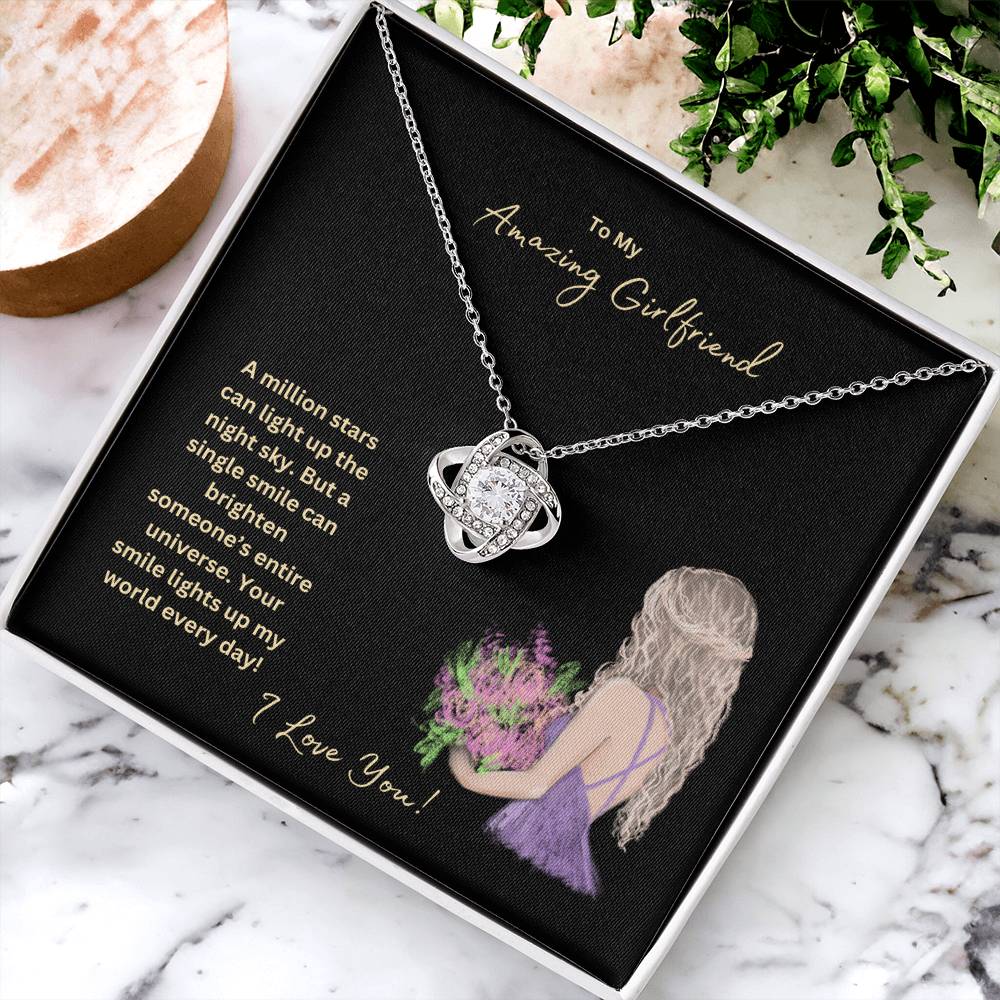 To My Amazing Girlfriend | Your Smile Lights Up My World | Jewelry Necklace