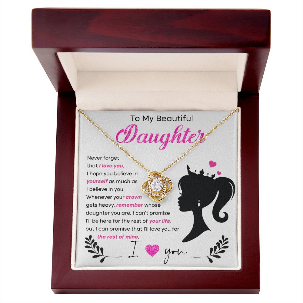 Believe In Yourself - Gift for Daughter - Love Knot Necklace