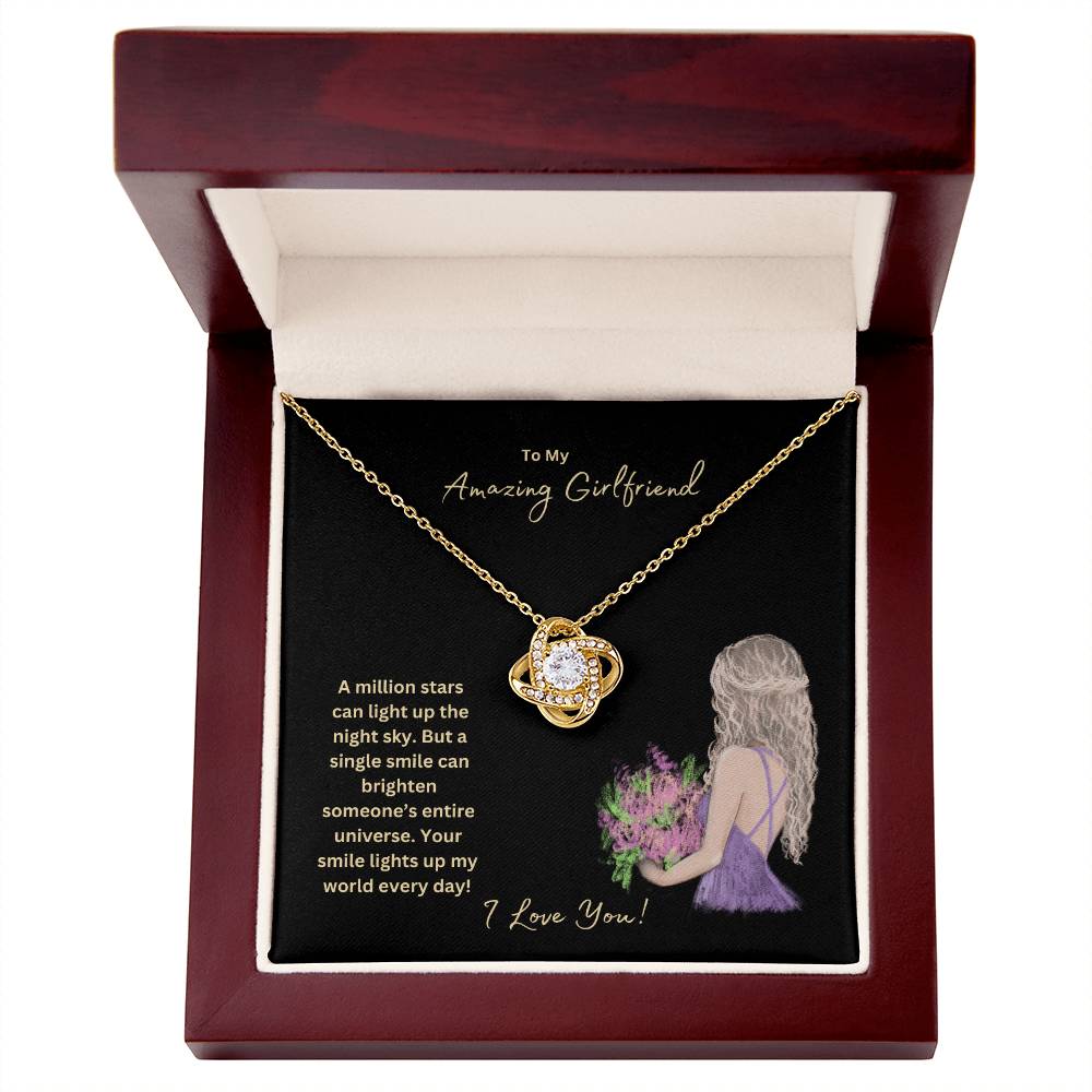 To My Amazing Girlfriend | Your Smile Lights Up My World | Jewelry Necklace