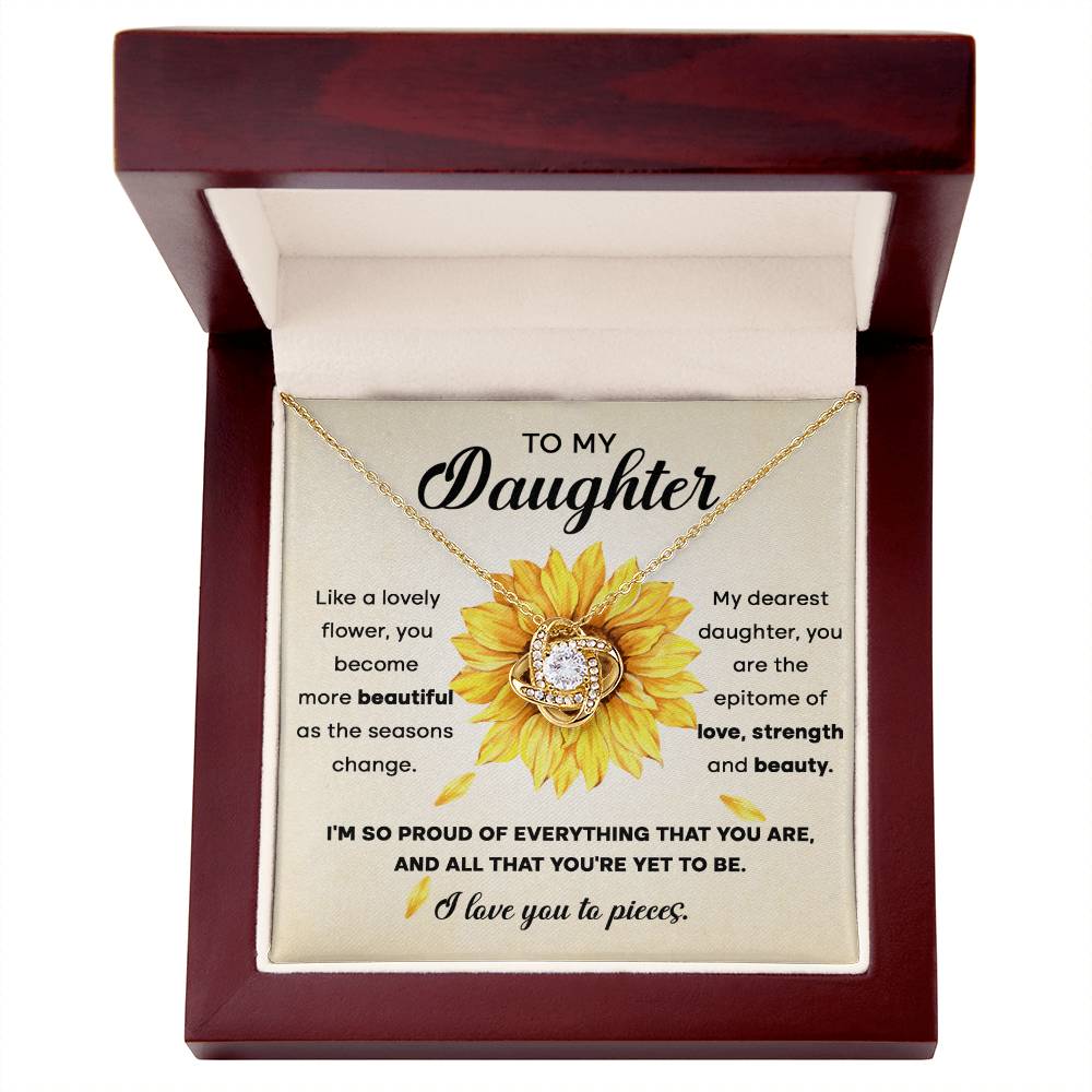 Lovely Flower Strength & Beauty - Gift for Daughter - Love Knot Necklace