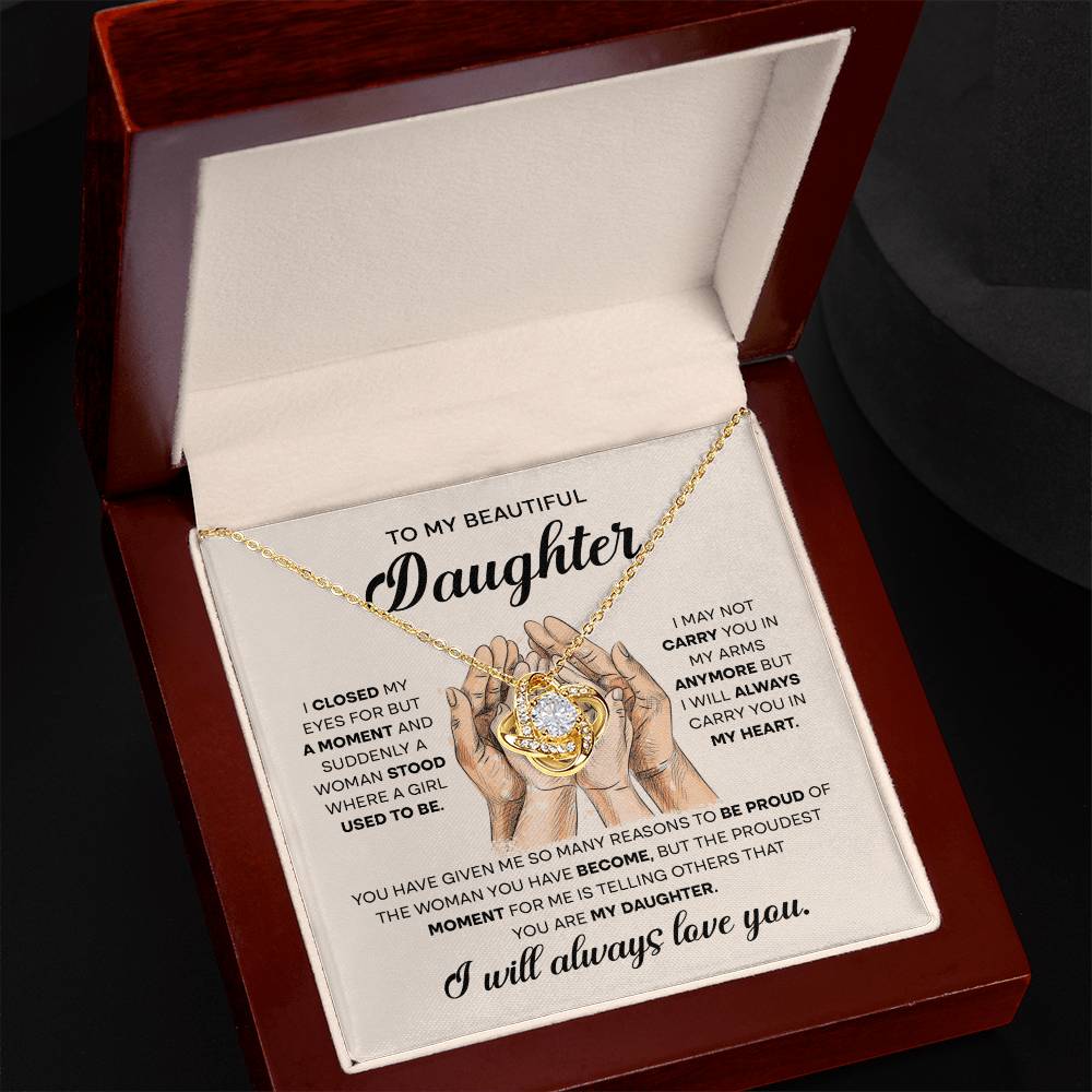 Carry In My Heart - Gift for Daughter - Love Knot Necklace