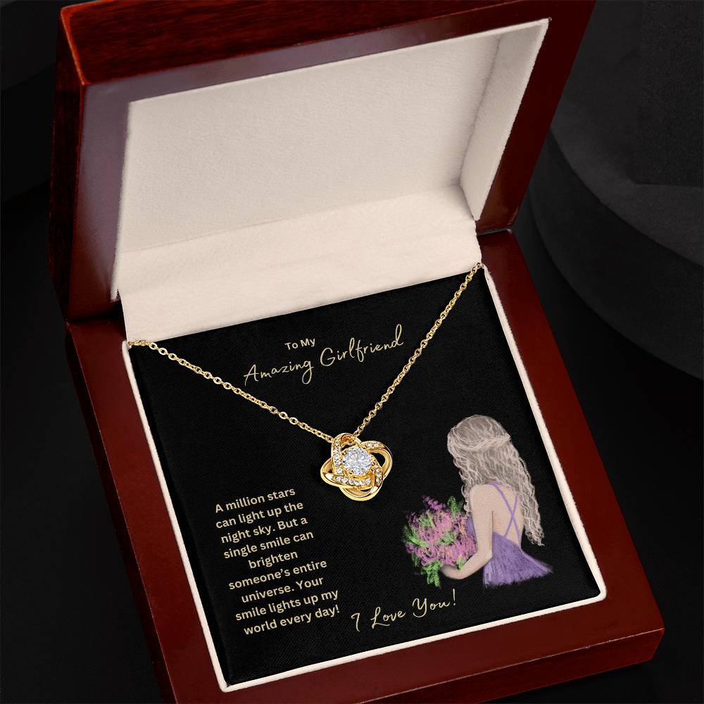 To My Amazing Girlfriend | Your Smile Lights Up My World | Jewelry Necklace