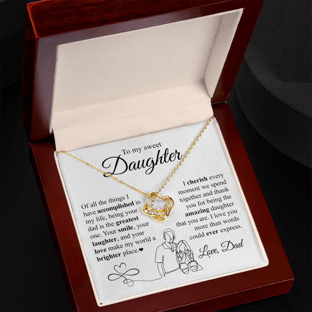 More Than Words - Gift for Daughter - Love Knot Necklace