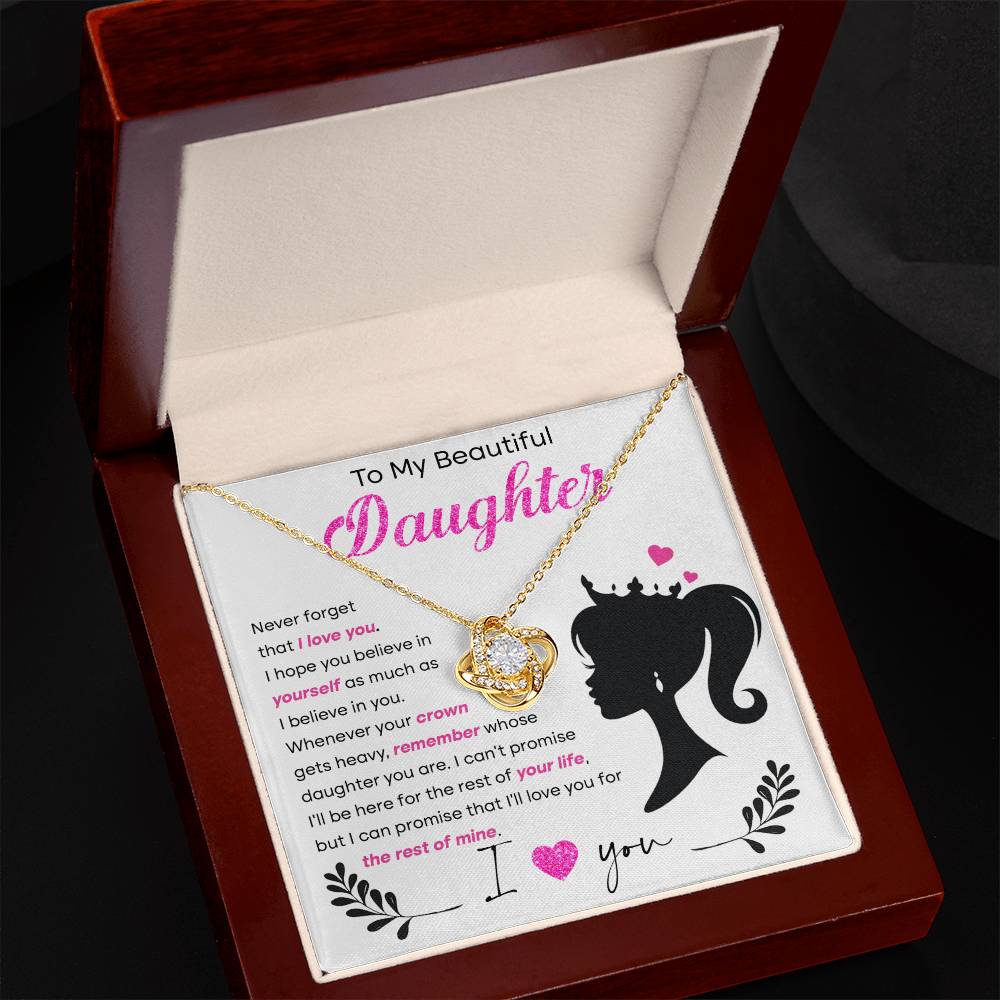 Believe In Yourself - Gift for Daughter - Love Knot Necklace