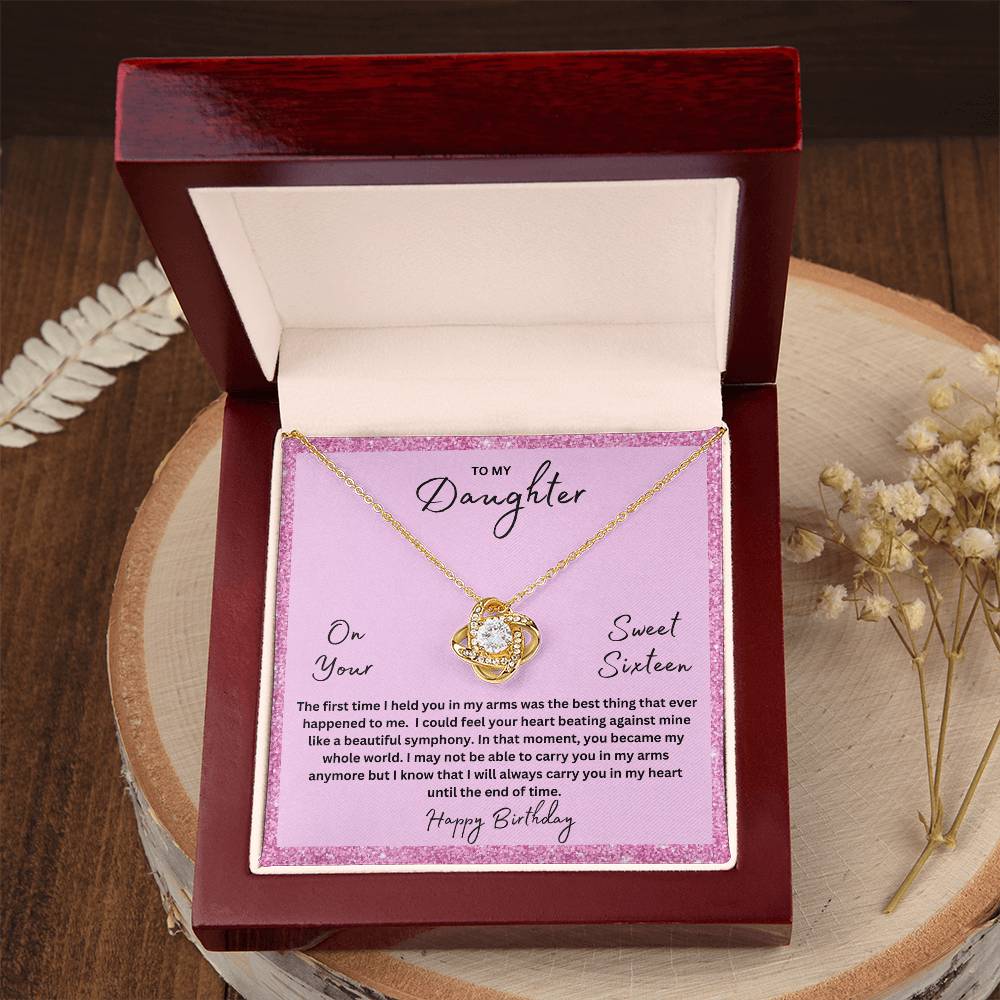 To My Daughter On Your Sweet Sixteen | Happy Birthday | Jewelry Necklace Gift
