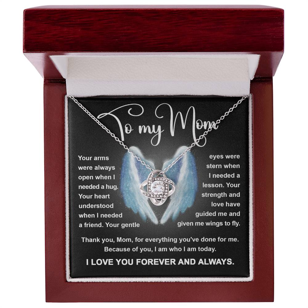 Mom - Wings To Fly -  Love Knot Necklace