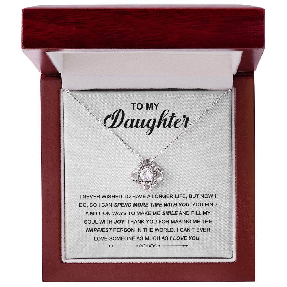 Spend More Time - Gift for Daughter - Love Knot Necklace