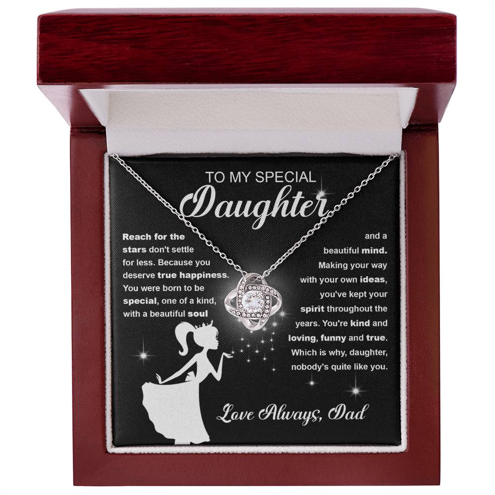 Reach For The Stars - Gift for Daughter - Love Knot Necklace