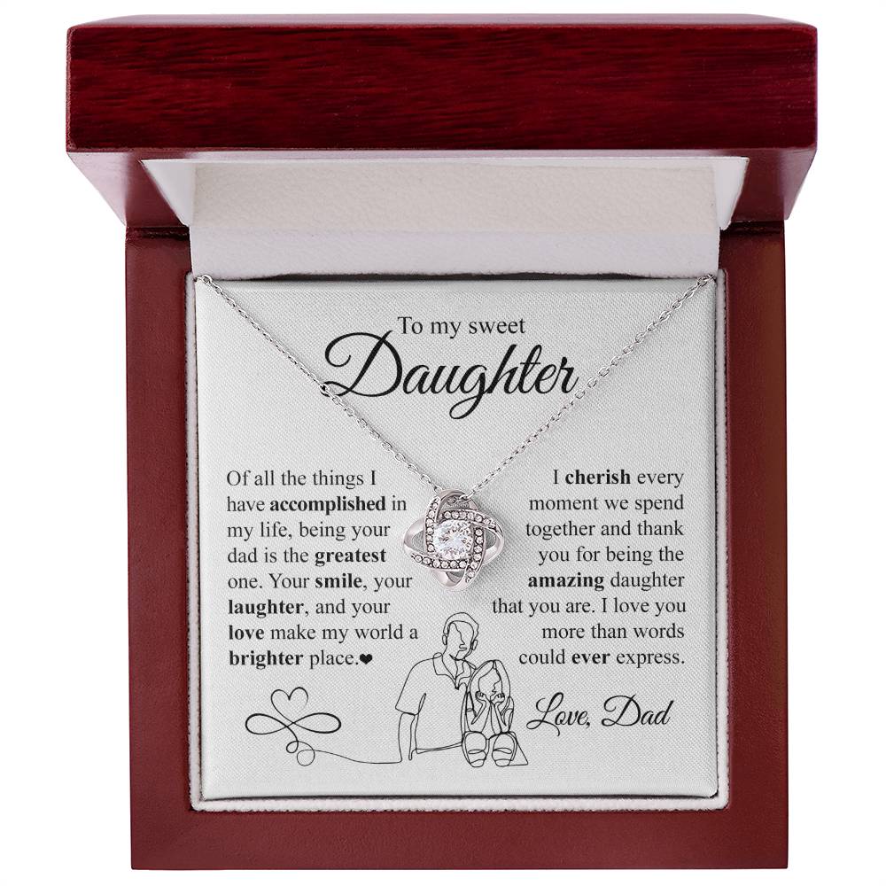 More Than Words - Gift for Daughter - Love Knot Necklace