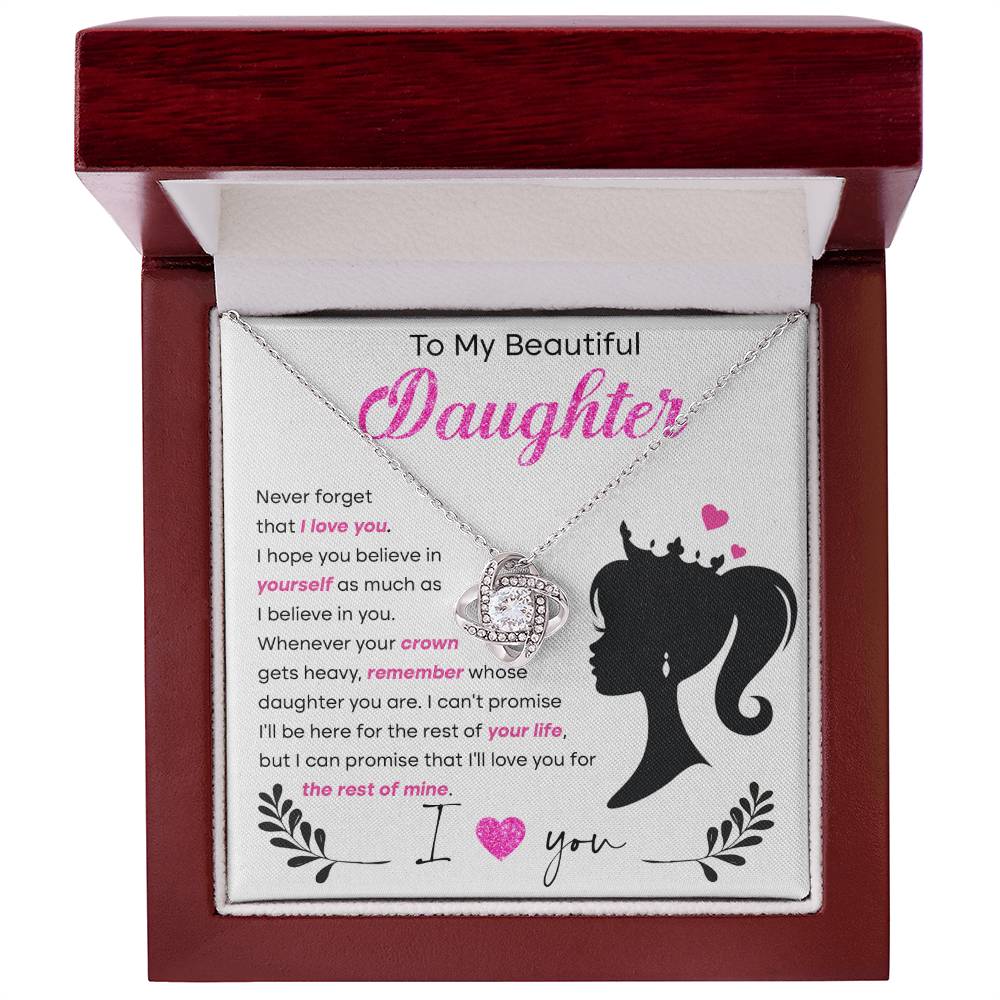 Believe In Yourself - Gift for Daughter - Love Knot Necklace