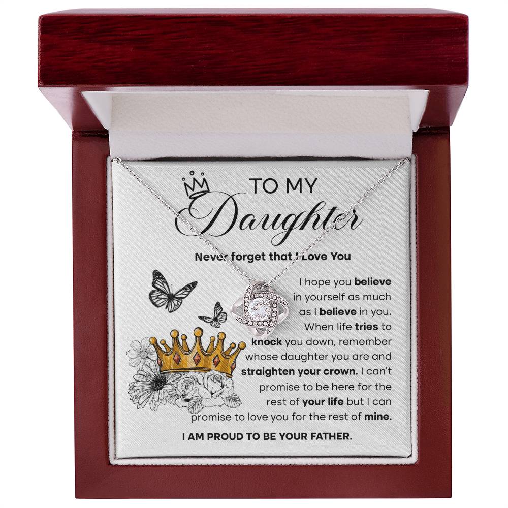 Straighten Your Crown - Gift for Daughter - Love Knot Necklace