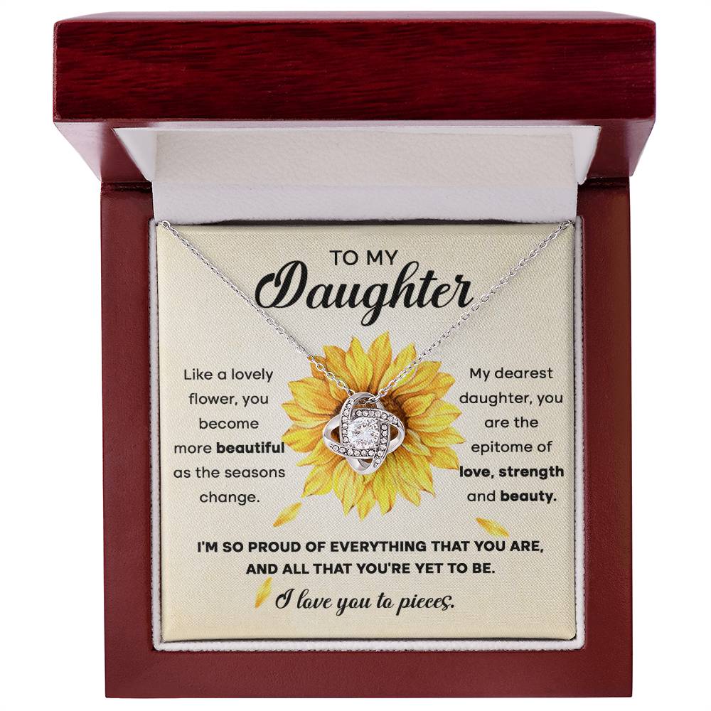 Lovely Flower Strength & Beauty - Gift for Daughter - Love Knot Necklace