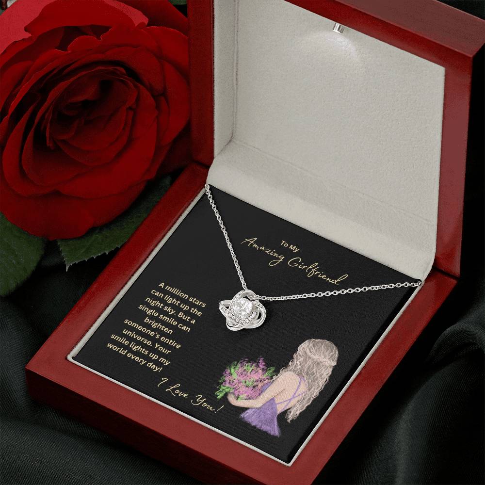 To My Amazing Girlfriend | Your Smile Lights Up My World | Jewelry Necklace