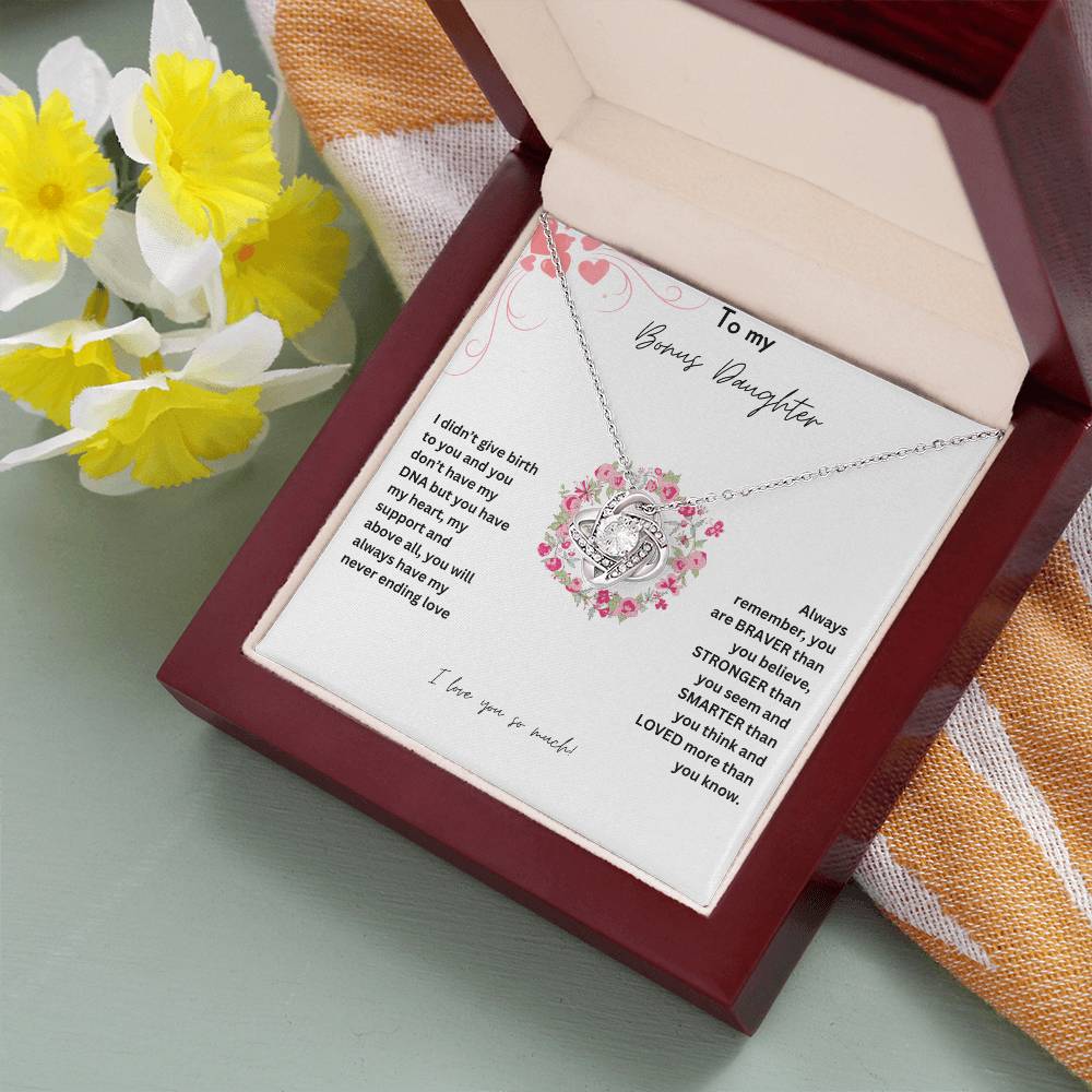 To My Bonus Daughter | You Are Braver Than You Believe | Jewelry Necklace
