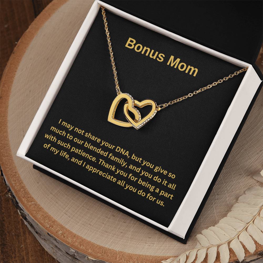 Bonus Mom | I Appreciate All You Do For Us | Heart Pendant Necklace