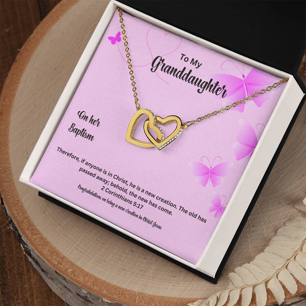 To My Granddaughter | If Anyone Is In Christ | Baptism Faith Necklace